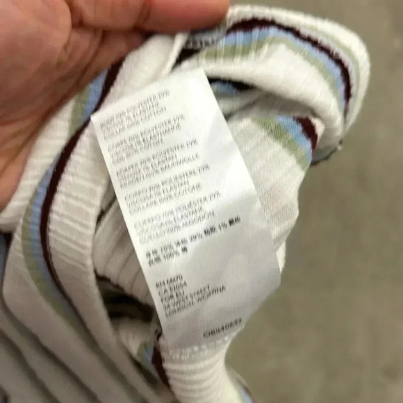 Free people Donna ribbed striped  collared tshirt - Picture 4 of 6